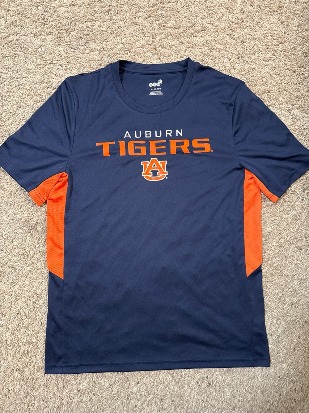Auburn Tigers T-Shirt Youth Size XL 18 Athletic Short Sleeve Shirt